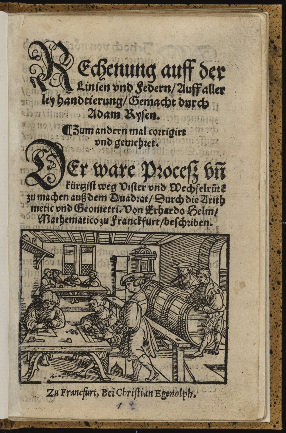 Titelblatt des zweiten Rechenbuches von Adam Ries in der Auflage von 1535 