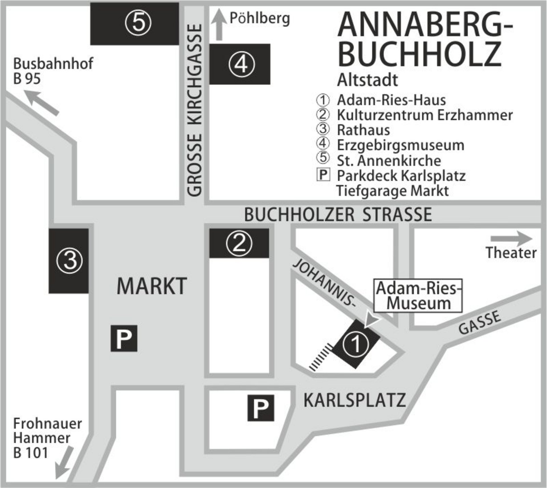 Lage des Museums in Annaberg-Buchholz